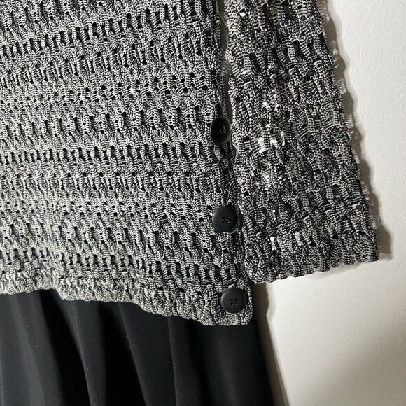 Joseph Ribkoff Tunic Top Womens 4 Crochet Overlay Buttons Layered Career - Picture 10 of 12